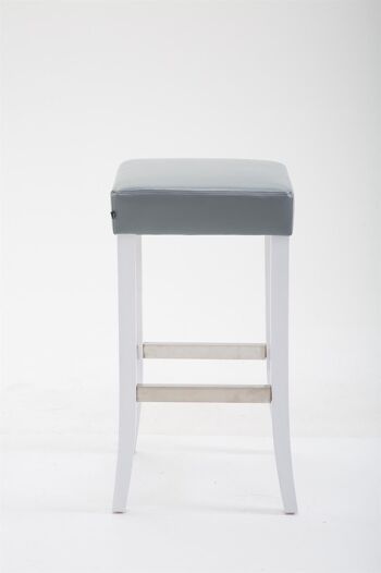 Lot de 2 tabourets de bar Venta simili cuir blanc Gris 44x44x79 Simili cuir gris Bois 2