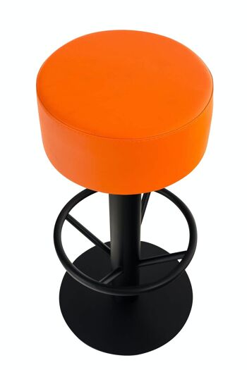 Lot de 2 tabourets de bar Pisa V2 B76 simili cuir orange 38x38x76 simili cuir orange Métal noir mat 2