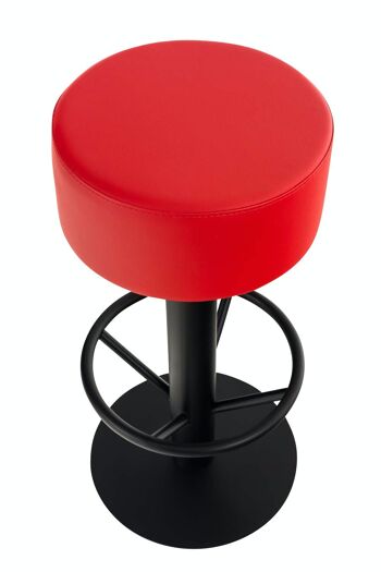 Lot de 2 tabourets de bar Pisa V2 B76 simili cuir rouge 38x38x76 simili cuir rouge Metal noir mat 2