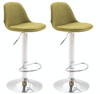 Lot de 2 tabourets de bar en tissu Keel végétal 43x39x82 végétal Matière Métal chromé 1