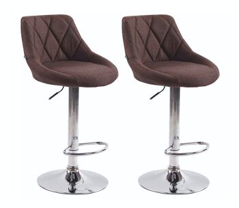 Lot de 2 tabourets de bar Lazio tissu marron 49x46x83 marron Matière Métal chromé 1