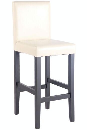 Tabouret de bar Venlo crème 49x42x105 cuir artificiel crème Bois 1