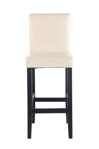 Tabouret de bar Venlo crème 49x42x105 cuir artificiel crème Bois 2