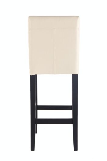 Tabouret de bar Venlo crème 49x42x105 cuir artificiel crème Bois 5