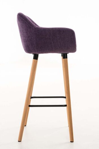 Lot de 2 tabourets de bar en tissu Grant violet 46x55x99 violet Matière Bois 2