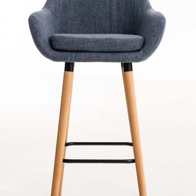 Set of 2 bar stools in Grant fabric blue 46x55x99 blue Material Wood