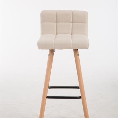 Set of 2 bar stools Lincoln V2 fabric natural cream 48x39x94 cream Material Wood