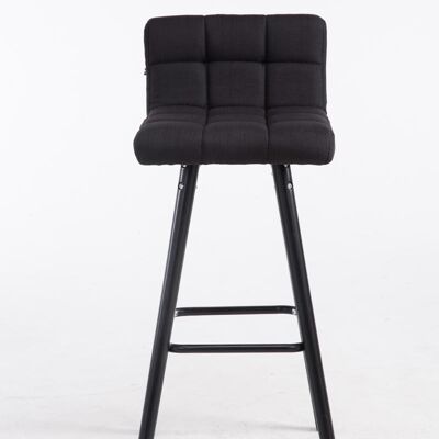 Set of 2 bar stools Lincoln V2 fabric black black 48x39x94 black Material Wood
