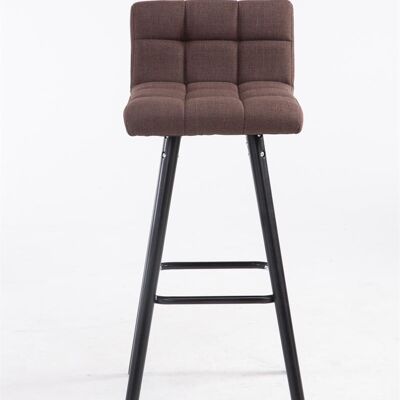 Set of 2 bar stools Lincoln V2 fabric black brown 48x39x94 brown Material Wood