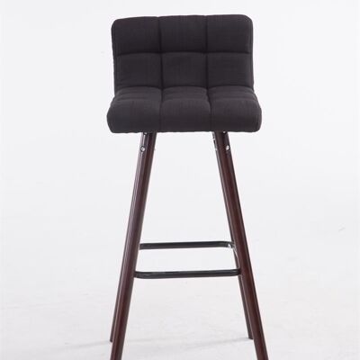 Set of 2 bar stools Lincoln V2 fabric walnut black 48x39x94 black Material Wood