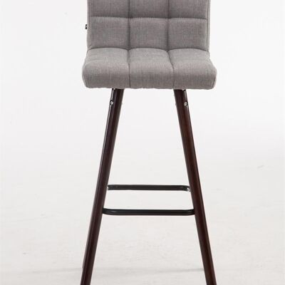 Set of 2 bar stools Lincoln V2 fabric walnut Gray 48x39x94 Gray Material Wood