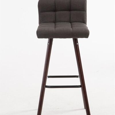 Set of 2 bar stools Lincoln V2 fabric walnut dark gray 48x39x94 dark gray Material Wood