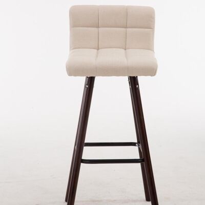 Set of 2 bar stools Lincoln V2 fabric walnut cream 48x39x94 cream Material Wood