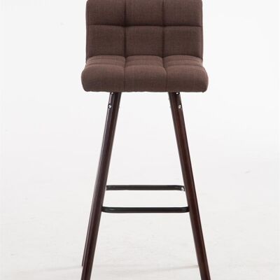 Set of 2 bar stools Lincoln V2 fabric walnut brown 48x39x94 brown Material Wood