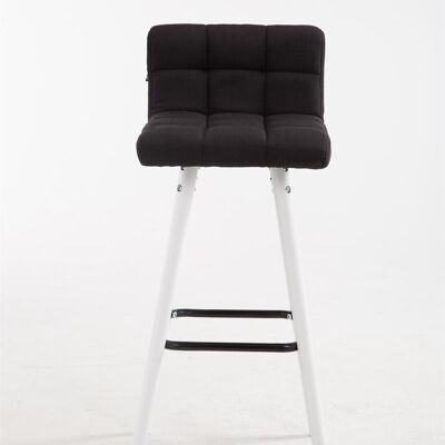 Set of 2 bar stools Lincoln V2 fabric white black 48x39x94 black Material Wood