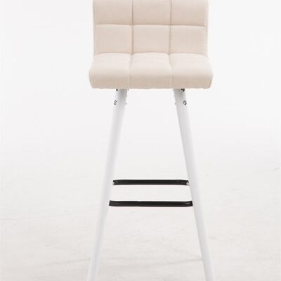 Set of 2 bar stools Lincoln V2 fabric white cream 48x39x94 cream Material Wood