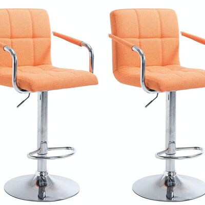 Conjunto de 2 taburetes de bar Lucy V2 tejido cromo naranja 46x54x91 naranja Material Metal cromado