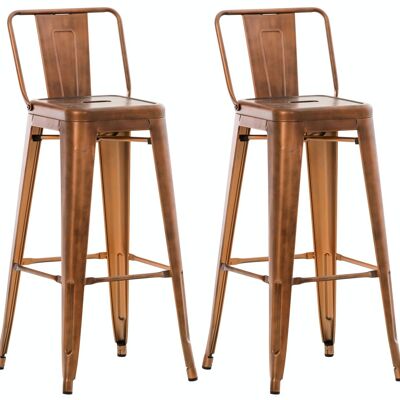 Set of 2 bar stools Mason copper 43x44x96 copper metal metal