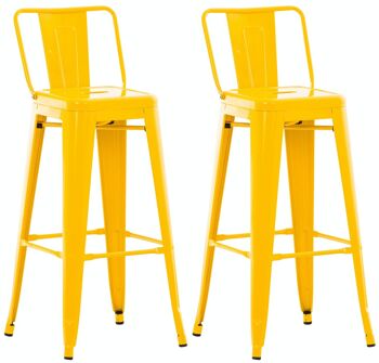 Lot de 2 tabourets de bar Mason jaune métal 43x44x96 métal jaune 1