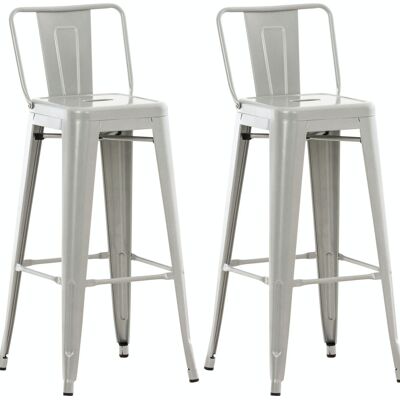 Set di 2 sgabelli da bar Mason argento 43x44x96 metallo argento metallo