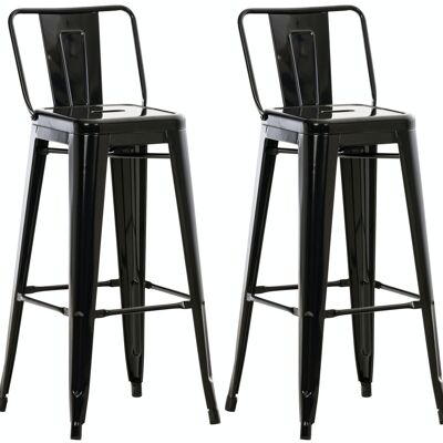 Set of 2 bar stools Mason black 43x44x96 black metal metal