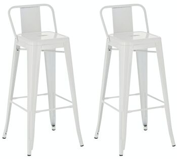 Lot de 2 tabourets de bar Mason blanc métal 43x44x96 métal blanc 6