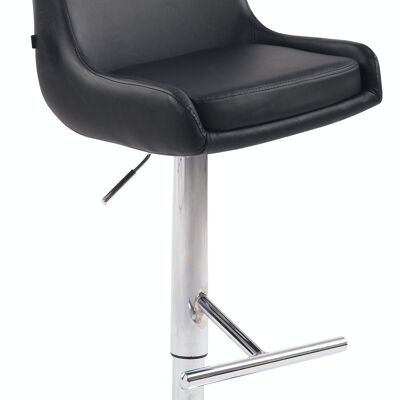 Club bar stool imitation leather black 50x43x90 black imitation leather metal