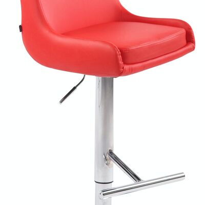 Club bar stool artificial leather red 50x43x90 red artificial leather metal