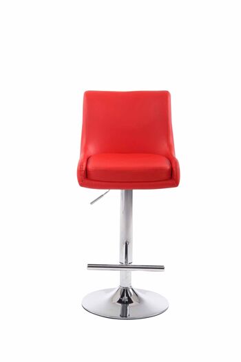 Tabouret de bar club cuir artificiel rouge 50x43x90 métal cuir artificiel rouge 2