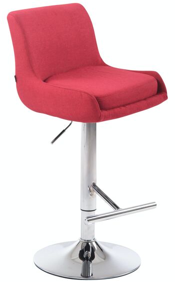 Tabouret de bar Club tissu rouge 50x43x90 rouge Matière métal 1