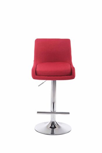 Tabouret de bar Club tissu rouge 50x43x90 rouge Matière métal 2