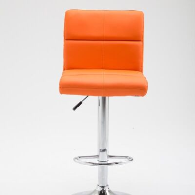 Set of 2 bar stools Umbria orange 51x42x92 orange leatherette Chromed metal