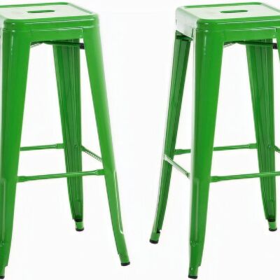 Set of 2 bar stools Joshua vegetable 43x43x77 vegetable metal metal