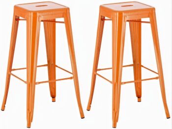 Lot de 2 tabourets de bar Joshua orange 43x43x77 métal orange métal 1