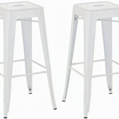 Set of 2 bar stools Joshua white 43x43x77 white metal metal