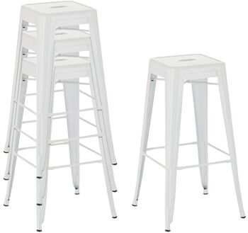 Lot de 2 tabourets de bar Joshua blanc 43x43x77 métal blanc métal 6