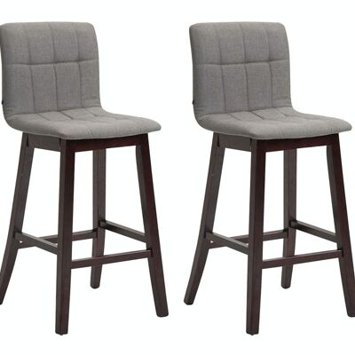 Set of 2 bar stools Bregenz fabric cappuccino light gray 50x47x106 light gray Material Wood