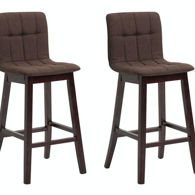 Set of 2 Bregenz bar stools fabric cappuccino brown 50x47x106 brown Material Wood