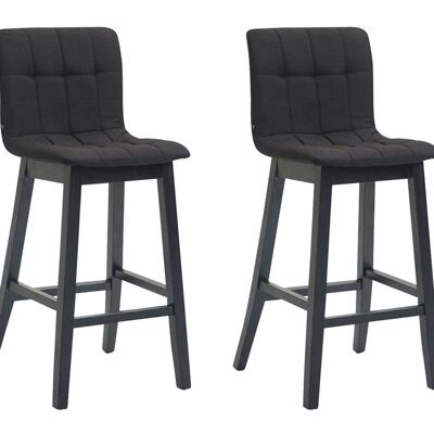 Set of 2 Bregenz bar stools fabric black black 50x47x106 black Material Wood