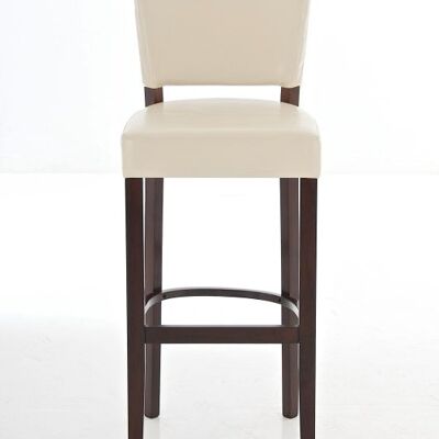 Set of 2 bar stools Lionel V2 cappuccino cream 44x46x112 cream artificial leather Wood
