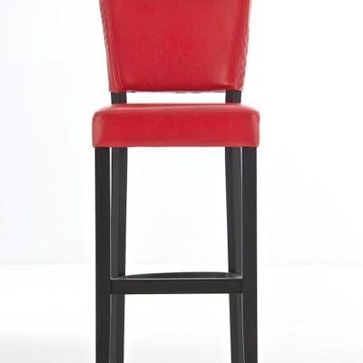 Set of 2 bar stools Lionel V2 black red 44x46x112 red leatherette Wood