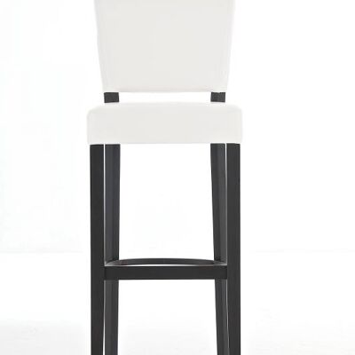 Set of 2 bar stools Lionel V2 black white 44x46x112 white artificial leather Wood