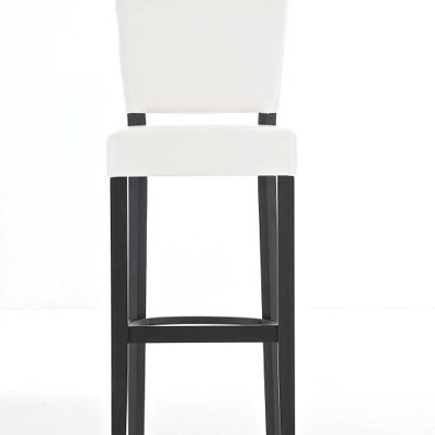 Conjunto de 2 taburetes de bar Lionel V2 negro blanco 44x46x112 cuero artificial blanco Madera