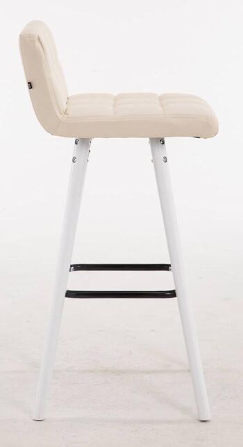 Lot de 2 tabourets de bar Lincoln V2 blanc crème 48x39x94 similicuir crème Bois 2