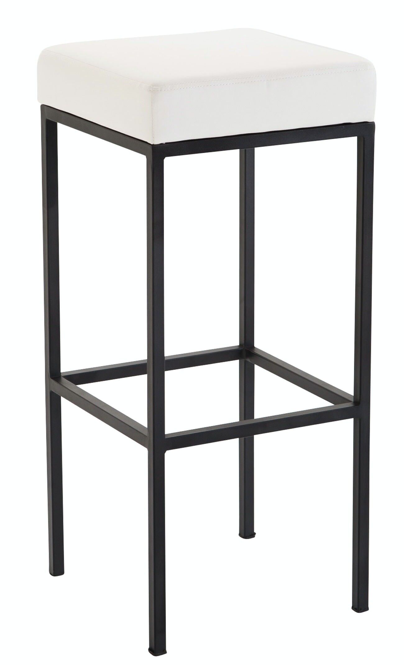 Achat Tabouret de bar Newark 85 simili cuir noir blanc 37x37x85