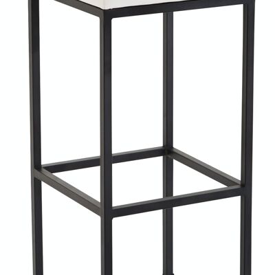 Taburete de bar Newark 85 polipiel negro blanco 37x37x85 polipiel metal blanco