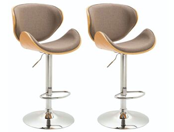 Lot de 2 tabourets de bar Recife tissu naturel/couleur taupe 46x48x86 naturel/couleur taupe Matière Métal chromé 2