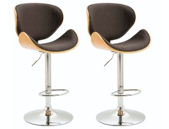 Lot de 2 tabourets de bar Recife tissu naturel/gris foncé 46x48x86 naturel/gris foncé Matière Métal chromé 2