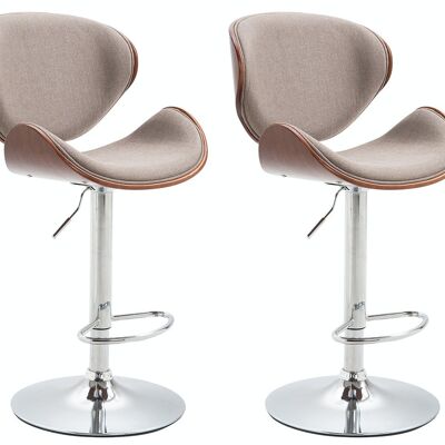 Set of 2 bar stools Recife fabric coffee coffee/taupe 46x48x86 coffee/taupe Material Chromed metal