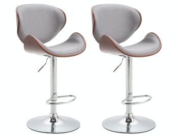 Lot de 2 tabourets de bar Recife tissu café café/gris 46x48x86 café/gris Matière Métal chromé 2